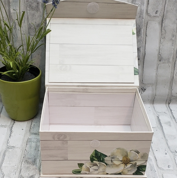 Floral "Gather Here With Grateful Hearts" Flip Top Storage Box - Picture 6 of 12